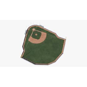 3D Baseball Field with Padded Wall